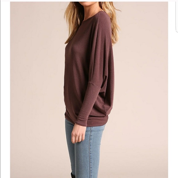 Mauve Textured Knit Dolman Blouse - Picture 3 of 5